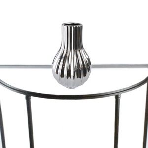 Chrome Ribbed Vase